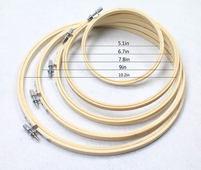 MDPQT Full Range of Embroidery Starter Kit,5 Pieces Bamboo Embroidery Hoops,100 Color Embroidery Threads,Cross Stitch Tool Kit - Image 2